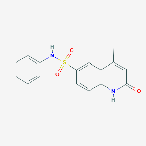 molecular formula C19H20N2O3S B2392385 N-(2,5-dimethylphenyl)-4,8-dimethyl-2-oxo-1,2-dihydroquinoline-6-sulfonamide CAS No. 899998-81-3