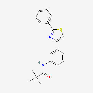 2,2-dimethyl-N-[3-(2-phenyl-1,3-thiazol-4-yl)phenyl]propanamide