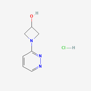 molecular formula C7H10ClN3O B2392393 1-Pyridazin-3-ylazetidin-3-ol;hydrochloride CAS No. 2567498-16-0