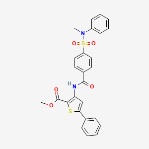 molecular formula C26H22N2O5S2 B2392398 methyl 3-(4-(N-methyl-N-phenylsulfamoyl)benzamido)-5-phenylthiophene-2-carboxylate CAS No. 396724-92-8