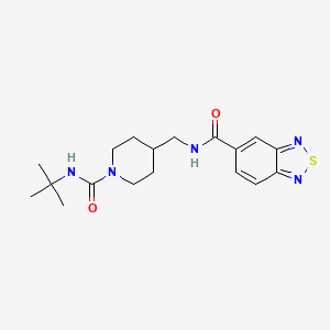 molecular formula C18H25N5O2S B2392400 N-((1-(tert-butylcarbamoyl)piperidin-4-yl)methyl)benzo[c][1,2,5]thiadiazole-5-carboxamide CAS No. 1235277-22-1