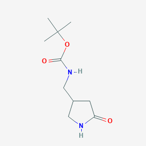 molecular formula C10H18N2O3 B2392402 tert-butyl N-[(5-oxopyrrolidin-3-yl)methyl]carbamate CAS No. 1824505-26-1