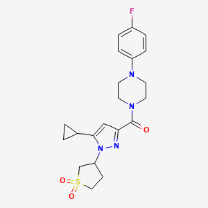 B2392403 (5-cyclopropyl-1-(1,1-dioxidotetrahydrothiophen-3-yl)-1H-pyrazol-3-yl)(4-(4-fluorophenyl)piperazin-1-yl)methanone CAS No. 1019096-43-5