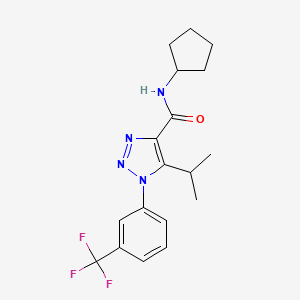 molecular formula C18H21F3N4O B2392415 N-cyclopentyl-5-(propan-2-yl)-1-[3-(trifluoromethyl)phenyl]-1H-1,2,3-triazole-4-carboxamide CAS No. 954355-60-3