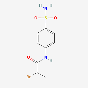 molecular formula C9H11BrN2O3S B2392419 N-[4-(Aminosulfonyl)phenyl]-2-bromopropanamide CAS No. 857943-19-2