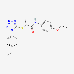 molecular formula C20H23N5O2S B2392426 N-(4-ethoxyphenyl)-2-{[1-(4-ethylphenyl)-1H-tetrazol-5-yl]sulfanyl}propanamide CAS No. 887347-57-1