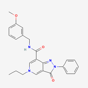 molecular formula C24H24N4O3 B2392427 N-(3-methoxybenzyl)-3-oxo-2-phenyl-5-propyl-3,5-dihydro-2H-pyrazolo[4,3-c]pyridine-7-carboxamide CAS No. 921578-98-5