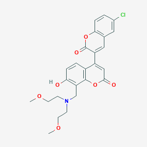 molecular formula C25H24ClNO7 B2392450 8'-{[bis(2-methoxyethyl)amino]methyl}-6-chloro-7'-hydroxy-2H,2'H-[3,4'-bichromene]-2,2'-dione CAS No. 859667-11-1