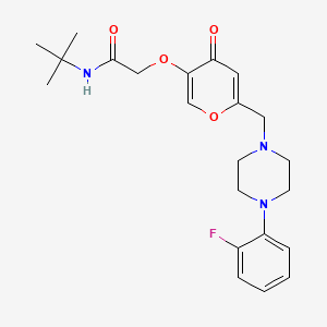 molecular formula C22H28FN3O4 B2392462 N-tert-butyl-2-[6-[[4-(2-fluorophenyl)piperazin-1-yl]methyl]-4-oxopyran-3-yl]oxyacetamide CAS No. 898439-47-9