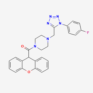 molecular formula C26H23FN6O2 B2392470 (4-((1-(4-fluorophenyl)-1H-tetrazol-5-yl)methyl)piperazin-1-yl)(9H-xanthen-9-yl)methanone CAS No. 1049362-07-3
