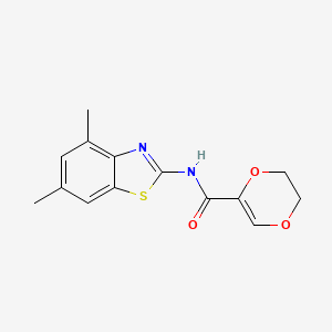 molecular formula C14H14N2O3S B2392480 N-(4,6-dimethyl-1,3-benzothiazol-2-yl)-5,6-dihydro-1,4-dioxine-2-carboxamide CAS No. 864937-60-0