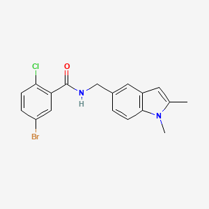 molecular formula C18H16BrClN2O B2392490 5-bromo-2-chloro-N-((1,2-dimethyl-1H-indol-5-yl)methyl)benzamide CAS No. 852137-46-3