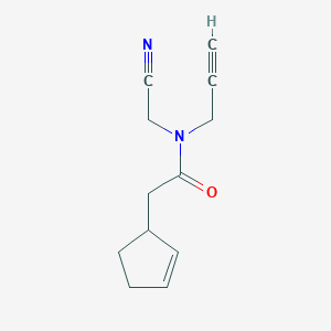molecular formula C12H14N2O B2392513 N-(Cyanomethyl)-2-cyclopent-2-en-1-yl-N-prop-2-ynylacetamide CAS No. 1825584-93-7