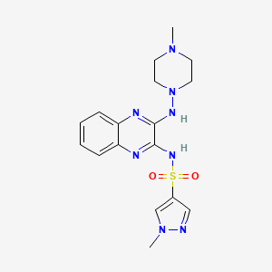 molecular formula C17H22N8O2S B2392522 1-methyl-N-(3-((4-methylpiperazin-1-yl)amino)quinoxalin-2-yl)-1H-pyrazole-4-sulfonamide CAS No. 1795089-46-1