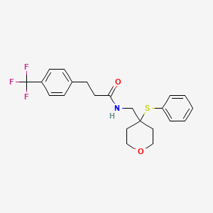 N-((4-(phenylthio)tetrahydro-2H-pyran-4-yl)methyl)-3-(4-(trifluoromethyl)phenyl)propanamide