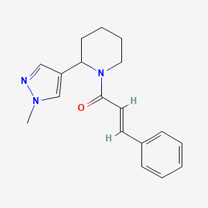 (E)-1-(2-(1-methyl-1H-pyrazol-4-yl)piperidin-1-yl)-3-phenylprop-2-en-1-one
