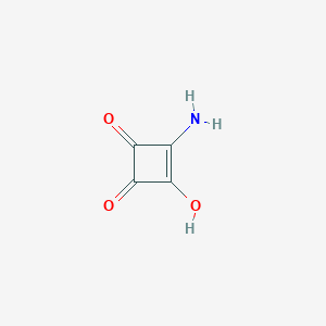 molecular formula C4H3NO3 B2392547 3-Amino-4-hydroxycyclobut-3-ene-1,2-dione CAS No. 150583-44-1