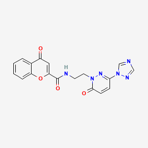 4-oxo-N-(2-(6-oxo-3-(1H-1,2,4-triazol-1-yl)pyridazin-1(6H)-yl)ethyl)-4H-chromene-2-carboxamide