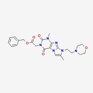 benzyl 2-(1,7-dimethyl-8-(2-morpholinoethyl)-2,4-dioxo-1H-imidazo[2,1-f]purin-3(2H,4H,8H)-yl)acetate