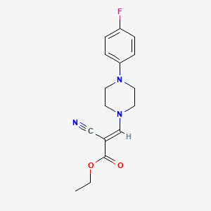 molecular formula C16H18FN3O2 B2392558 ethyl (2E)-2-cyano-3-[4-(4-fluorophenyl)piperazin-1-yl]prop-2-enoate CAS No. 1024795-93-4
