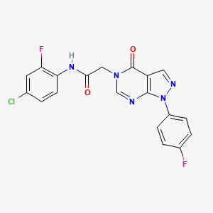molecular formula C19H12ClF2N5O2 B2392560 N-(4-chloro-2-fluorophenyl)-2-(1-(4-fluorophenyl)-4-oxo-1,4-dihydro-5H-pyrazolo[3,4-d]pyrimidin-5-yl)acetamide CAS No. 1261021-12-8