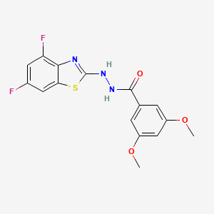 B2392606 N'-(4,6-difluoro-1,3-benzothiazol-2-yl)-3,5-dimethoxybenzohydrazide CAS No. 851988-22-2