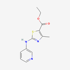 molecular formula C12H13N3O2S B2392607 Ethyl 4-methyl-2-[(pyridin-3-yl)amino]-1,3-thiazole-5-carboxylate CAS No. 1797296-50-4