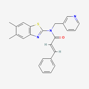 B2392615 N-(5,6-dimethylbenzo[d]thiazol-2-yl)-N-(pyridin-3-ylmethyl)cinnamamide CAS No. 946320-39-4