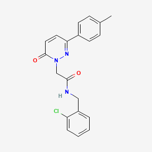 molecular formula C20H18ClN3O2 B2392618 N-[(2-chlorophenyl)methyl]-2-[3-(4-methylphenyl)-6-oxo-1,6-dihydropyridazin-1-yl]acetamide CAS No. 898221-12-0