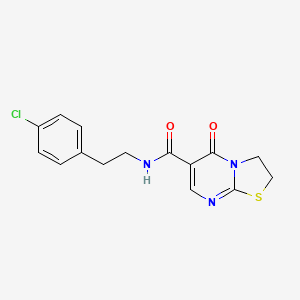 molecular formula C15H14ClN3O2S B2392642 N-[2-(4-chlorophenyl)ethyl]-5-oxo-2H,3H,5H-[1,3]thiazolo[3,2-a]pyrimidine-6-carboxamide CAS No. 497072-36-3