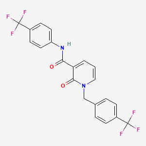 molecular formula C21H14F6N2O2 B2392670 2-oxo-N-[4-(trifluoromethyl)phenyl]-1-{[4-(trifluoromethyl)phenyl]methyl}-1,2-dihydropyridine-3-carboxamide CAS No. 338781-79-6