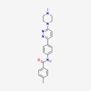molecular formula C23H25N5O B2392680 4-methyl-N-(4-(6-(4-methylpiperazin-1-yl)pyridazin-3-yl)phenyl)benzamide CAS No. 941895-49-4