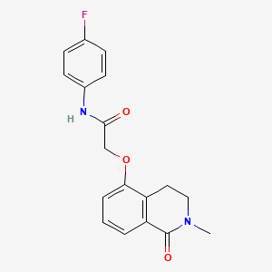 molecular formula C18H17FN2O3 B2392731 N-(4-fluorophenyl)-2-((2-methyl-1-oxo-1,2,3,4-tetrahydroisoquinolin-5-yl)oxy)acetamide CAS No. 850904-69-7
