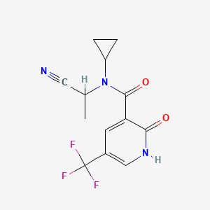 molecular formula C13H12F3N3O2 B2392740 N-(1-Cyanoethyl)-N-cyclopropyl-2-oxo-5-(trifluoromethyl)-1H-pyridine-3-carboxamide CAS No. 2405439-62-3