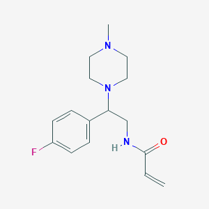 molecular formula C16H22FN3O B2392810 N-[2-(4-Fluorophenyl)-2-(4-methylpiperazin-1-yl)ethyl]prop-2-enamide CAS No. 2411252-97-4