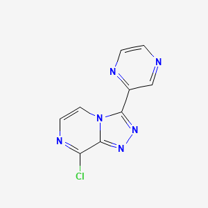 molecular formula C9H5ClN6 B2392830 8-Chloro-3-pyrazin-2-yl-[1,2,4]triazolo[4,3-a]pyrazine CAS No. 1340235-98-4