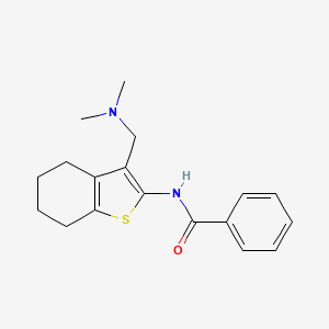 molecular formula C18H22N2OS B2392849 N-(3-((dimethylamino)methyl)-4,5,6,7-tetrahydrobenzo[b]thiophen-2-yl)benzamide CAS No. 387883-17-2