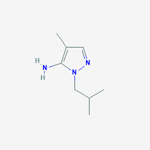 molecular formula C8H15N3 B2392850 1-Isobutyl-4-methyl-1H-pyrazol-5-amine CAS No. 3702-15-6