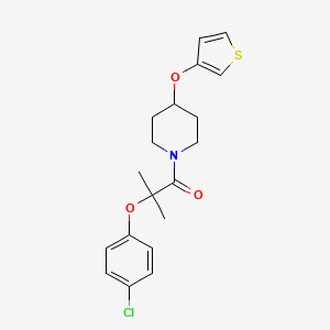 2-(4-Chlorophenoxy)-2-methyl-1-(4-(thiophen-3-yloxy)piperidin-1-yl)propan-1-one