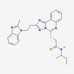 molecular formula C25H27N7OS B2392888 N-(butan-2-yl)-2-({2-[2-(2-methyl-1H-1,3-benzodiazol-1-yl)ethyl]-[1,2,4]triazolo[1,5-c]quinazolin-5-yl}sulfanyl)acetamide CAS No. 896699-57-3