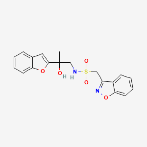 molecular formula C19H18N2O5S B2392920 N-[2-(1-benzofuran-2-yl)-2-hydroxypropyl]-1-(1,2-benzoxazol-3-yl)methanesulfonamide CAS No. 2034270-57-8