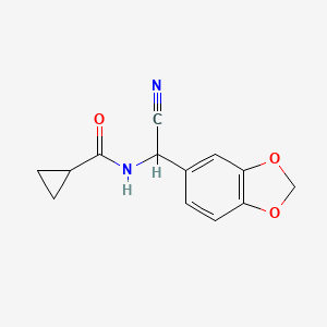 molecular formula C13H12N2O3 B2392953 N-[2H-1,3-benzodioxol-5-yl(cyano)methyl]cyclopropanecarboxamide CAS No. 1258639-41-6