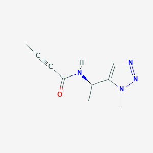 molecular formula C9H12N4O B2392976 N-[(1R)-1-(3-Methyltriazol-4-yl)ethyl]but-2-ynamide CAS No. 2411180-44-2