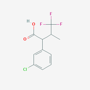 molecular formula C11H10ClF3O2 B2393016 2-(3-Chlorophenyl)-4,4,4-trifluoro-3-methylbutanoic acid CAS No. 2416235-91-9