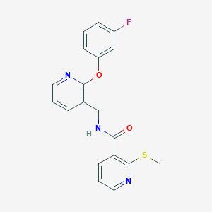molecular formula C19H16FN3O2S B2393026 N-{[2-(3-fluorophenoxy)pyridin-3-yl]methyl}-2-(methylsulfanyl)pyridine-3-carboxamide CAS No. 1208765-15-4