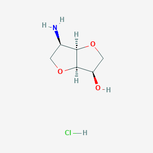 molecular formula C6H12ClNO3 B2393055 (3R,3aR,6R,6aR)-6-aminohexahydrofuro[3,2-b]furan-3-ol hydrochloride CAS No. 81621-64-9