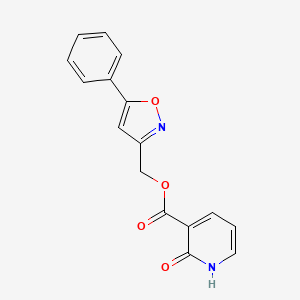 molecular formula C16H12N2O4 B2393057 (5-Phenylisoxazol-3-yl)methyl 2-oxo-1,2-dihydropyridine-3-carboxylate CAS No. 1209736-39-9