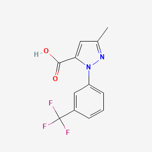 molecular formula C12H9F3N2O2 B2393061 3-Methyl-1-(3-(trifluoromethyl)phenyl)-1H-pyrazole-5-carboxylic acid CAS No. 126067-58-1