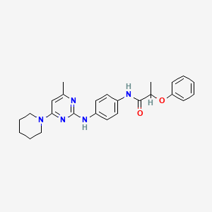 molecular formula C25H29N5O2 B2393101 N-(4-{[4-METHYL-6-(PIPERIDIN-1-YL)PYRIMIDIN-2-YL]AMINO}PHENYL)-2-PHENOXYPROPANAMIDE CAS No. 923256-88-6