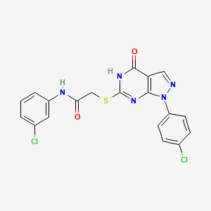 N-(3-chlorophenyl)-2-((1-(4-chlorophenyl)-4-oxo-4,5-dihydro-1H-pyrazolo[3,4-d]pyrimidin-6-yl)thio)acetamide